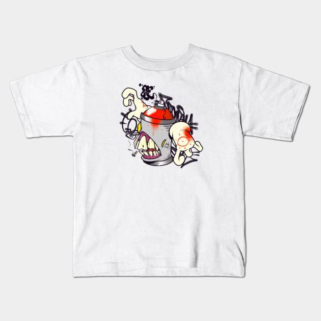 Spray paint Kids T-Shirt by cereso monky